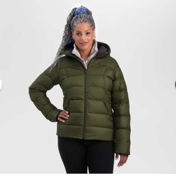 OUTDOOR RESEARCH Women's Coldfront Down Hoodie Jacket Khaki Small Lightweight - Picture 10 of 11